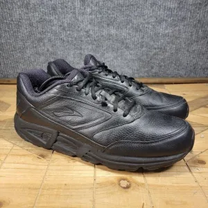Brooks Addiction Walker Shoes Men's 14 Black Leather Comfort Athletic Sneakers