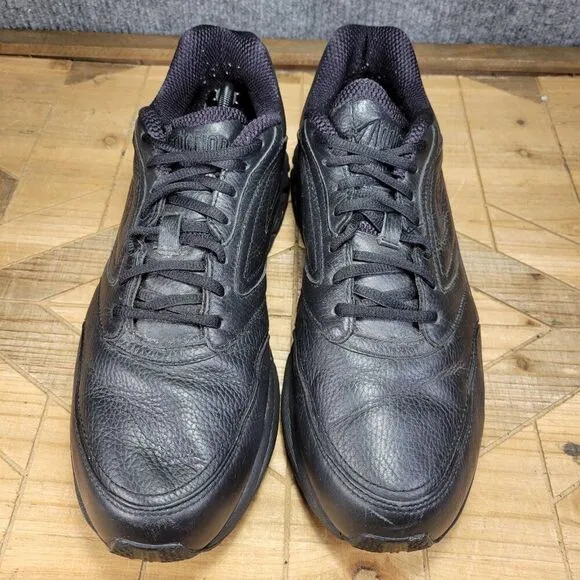 Brooks Addiction Walker Shoes Men's 14 Black Leather Comfort Athletic Sneakers