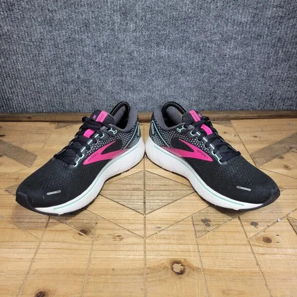 Brooks Ghost 14 Running Shoes Womens Sz 10 M (B) Sneakers Black Pink Walking