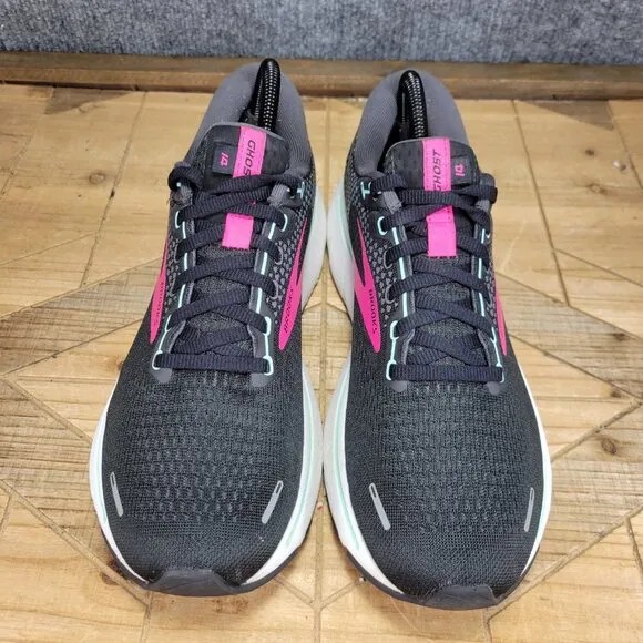 Brooks Ghost 14 Running Shoes Womens Sz 10 M (B) Sneakers Black Pink Walking