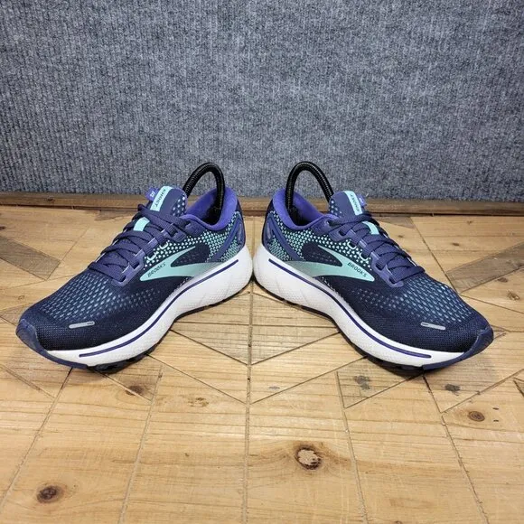 Brooks Ghost 14 Womens Size 7.5 Blue White Athletic Running Shoes Sneakers