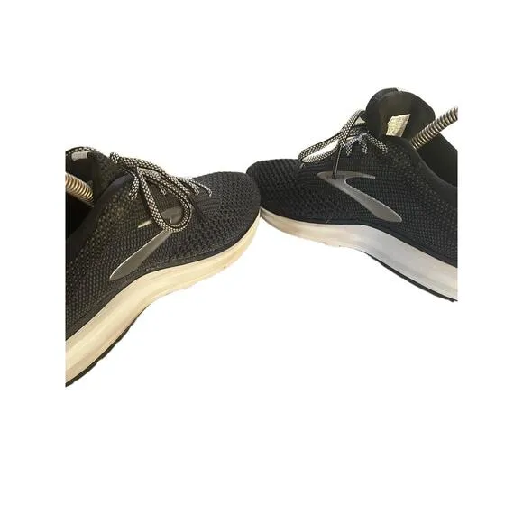 Brooks Revel 2 Sneakers Womans Size US 8.5 Black Knitted Upper White Sole
