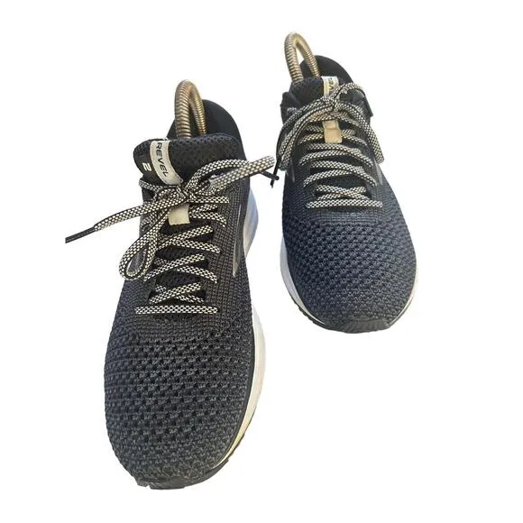 Brooks Revel 2 Sneakers Womans Size US 8.5 Black Knitted Upper White Sole