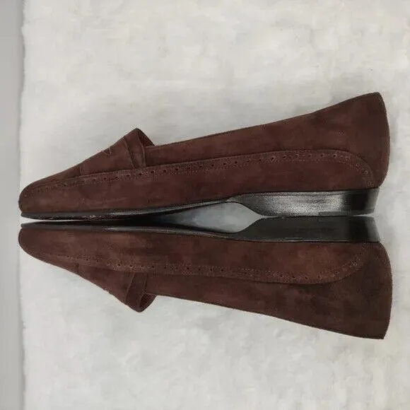 Brown R. Martegani Suede loafer flats sz 10 D