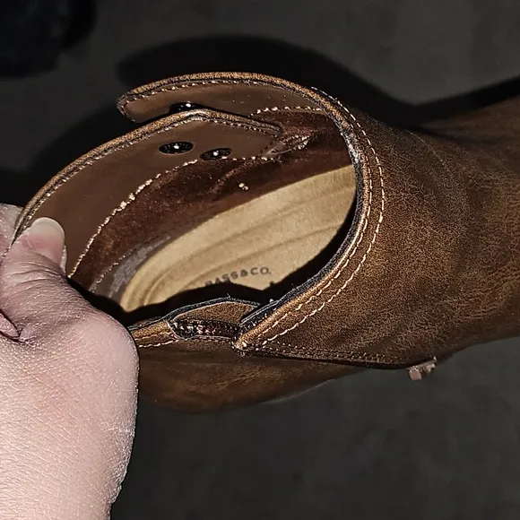 Brown Side Zip Chunky Ankle Boots