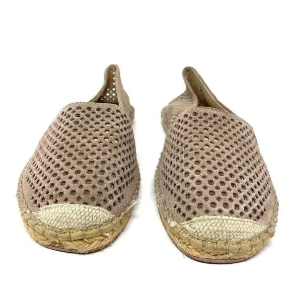 Browns Taupe Suede Peforated Slip-On Espadrille Flats Size 40