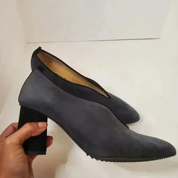 Brunate Dark Grey and Black Suede High Heels Size 38.5