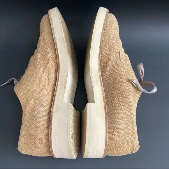 Brunello Cucinelli Derby Loafers Tan Glitter Trim Preppy Oxford Shoes