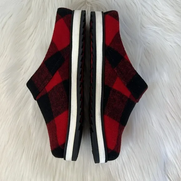 Buffalo Plaid Red Black Flannel Slide Slip On Sandals Comfy Merrell Sherpa 9