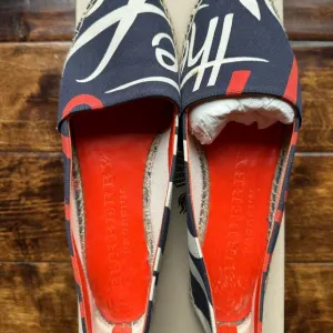 Burberry Navy and Orange Canvas Espadrilles - EU 39