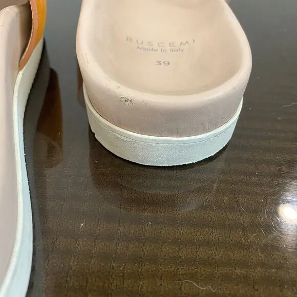 Buscemi Slide Scratch Leather Sandals Women's 39 US 9