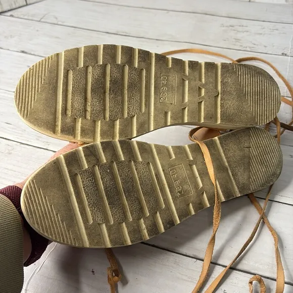 Butterfly Embroidered Artisan Leather Roman Sandals