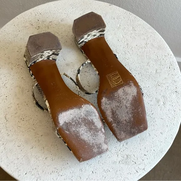 BY FAR Tanya sandals in snakeskin embossed, size 36