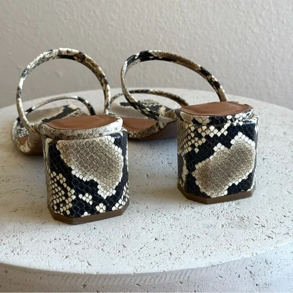 BY FAR Tanya sandals in snakeskin embossed, size 36
