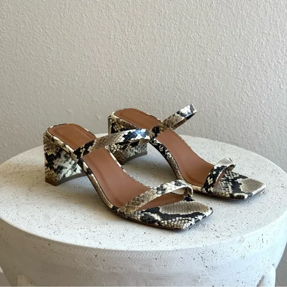 BY FAR Tanya sandals in snakeskin embossed, size 36