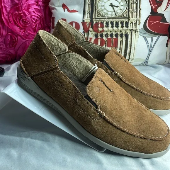 (C) Clarks Gorwin Step Men's Brown Suede‎ Casual Loafers Size 13