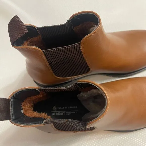 Call It Spring Leon Chelsea Brown Boots Size 8