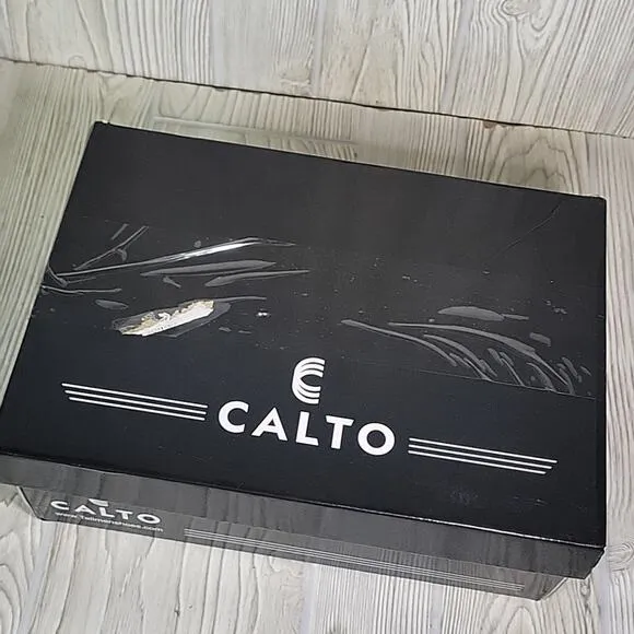 Calto Invisible Height Increasing Elevator Black Knit Sneakers Mens Size 7