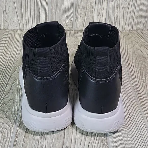 Calto Invisible Height Increasing Elevator Black Knit Sneakers Mens Size 7