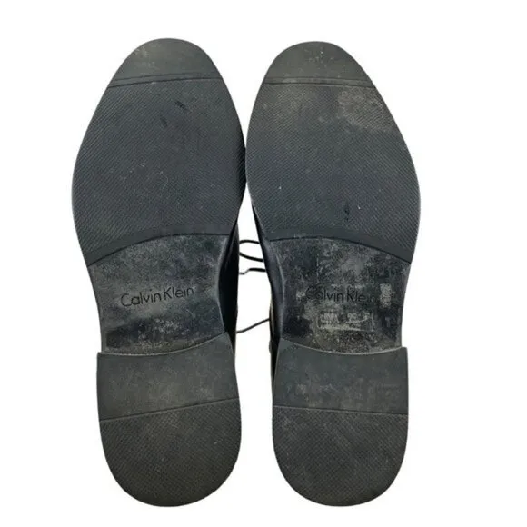 Calvin Klein Black Plain Toe Cade Lace Up Oxford Loafer US 8.5 M
