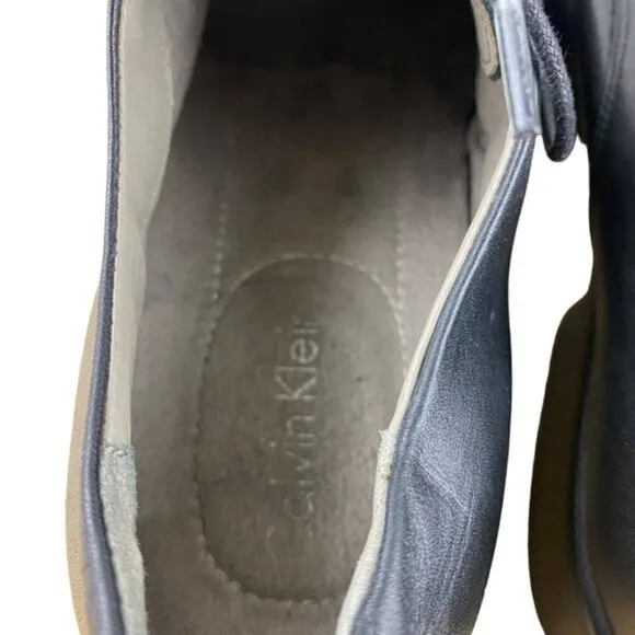 Calvin Klein Black Plain Toe Cade Lace Up Oxford Loafer US 8.5 M