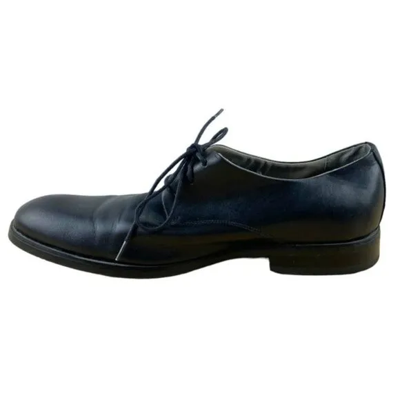 Calvin Klein Black Plain Toe Cade Lace Up Oxford Loafer US 8.5 M