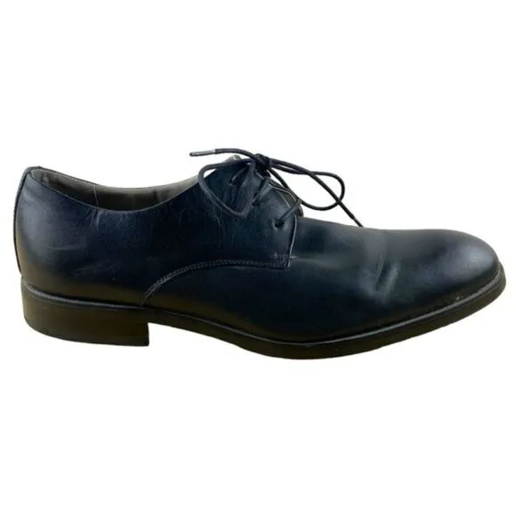 Calvin Klein Black Plain Toe Cade Lace Up Oxford Loafer US 8.5 M