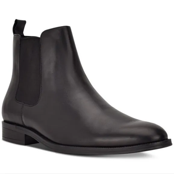 Calvin Klein Men's Juno Chelsea Black Leather Boots 10.5 Like New