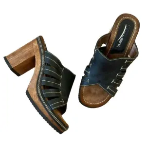 Candies Vintage Y2K 90s Platform Chunky Heel Wooden Sandals