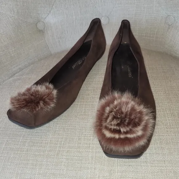 Canto De' Ricci Firenze Shoes Brown Suede Flats Made In Italy Size 40 (9…