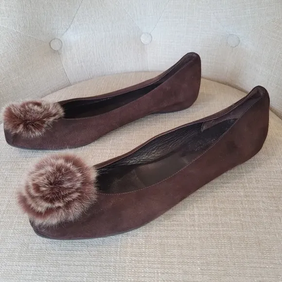 Canto De' Ricci Firenze Shoes Brown Suede Flats Made In Italy Size 40 (9…