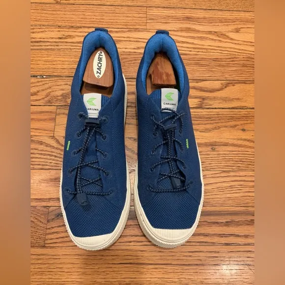 Cariuma IBI Low Cut Performance Sneakers M 9.5/W 10.5 Blue knit Canvass