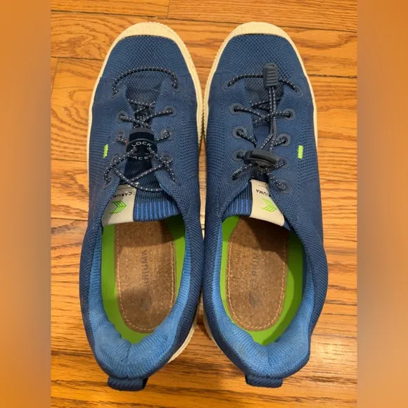 Cariuma IBI Low Cut Performance Sneakers M 9.5/W 10.5 Blue knit Canvass