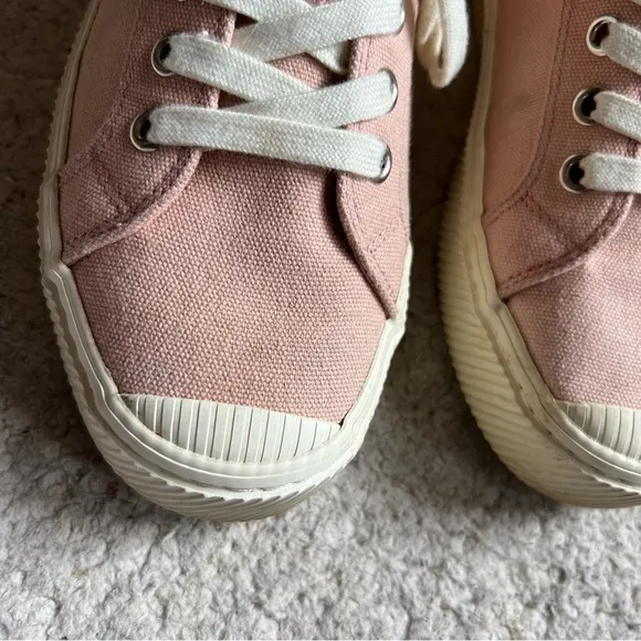 Cariuma Rio Brazil Unisex Rose Canvas OCA LOW Lace Up Platform Sneakers Size 8
