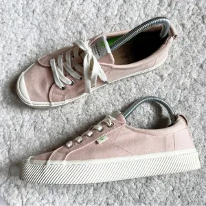 Cariuma Rio Brazil Unisex Rose Canvas OCA LOW Lace Up Platform Sneakers Size 8