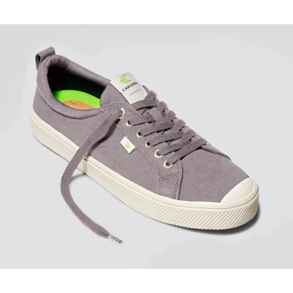 Cariuma Unisex Oca Low Gray Canvas Tennis Shoes Eco-Friendly Sz W5.5/M4