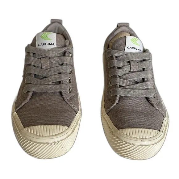 Cariuma Unisex Oca Low Gray Canvas Tennis Shoes Eco-Friendly Sz W5.5/M4