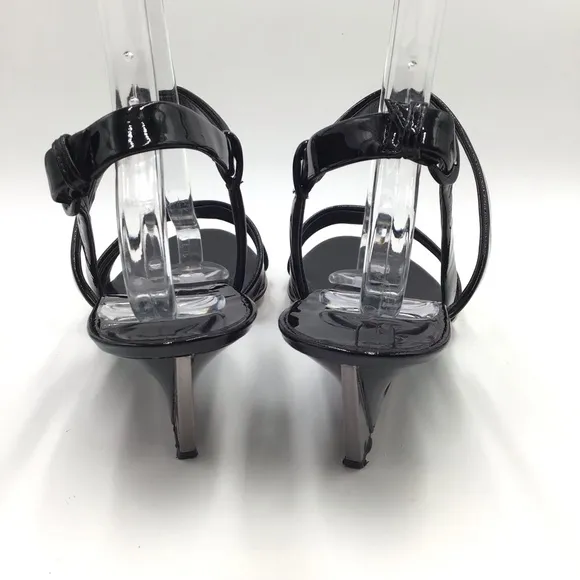 Casadei Black Patent Leather Wedge sandals Italy size 9