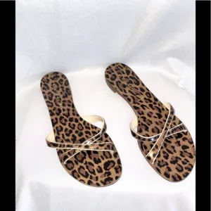 Casadei Leather Leopard Sandals