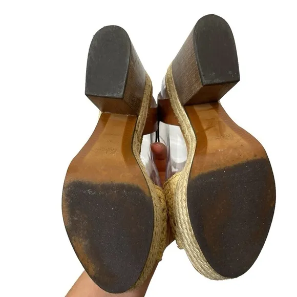 CASTAÑER Leather Colorblock Neutral Pattern Chunky Block Heel Sandals