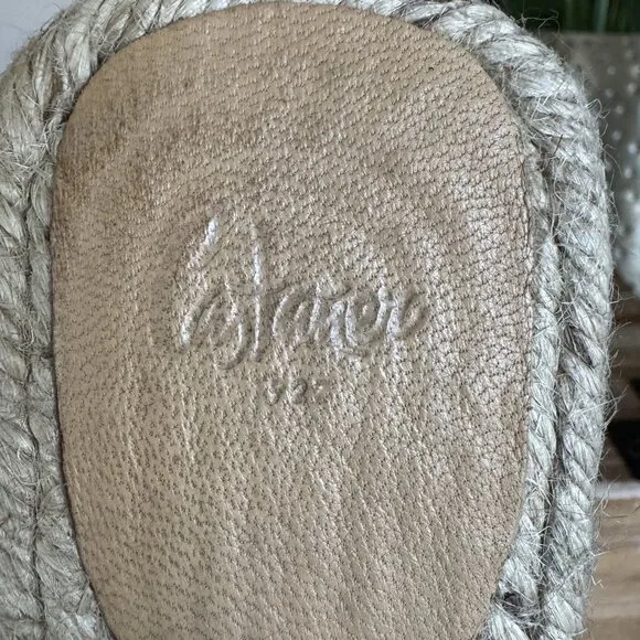 Castaner Priscila Natural Mustard Cris Cross Woven Raffia Flat Espadrille Slides