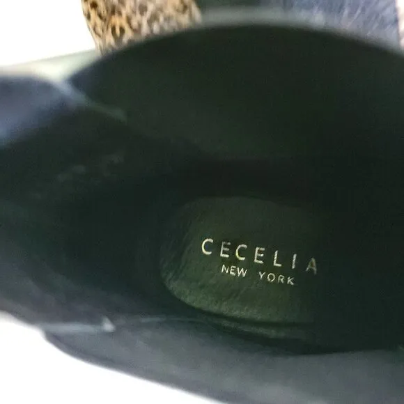 Cecelia New York Gemma Chelsea Boots Leopard Wedge Heel Mobwife Size 8