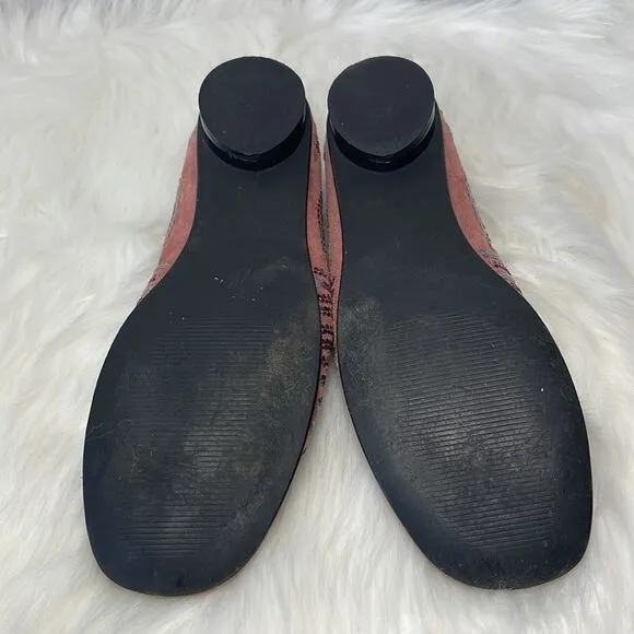 Cecil Dusty Plum Suede Vintage Sequined Flats Sz 40/US 10
