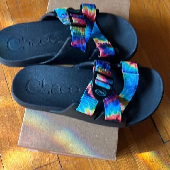 Chaco Chillos Slide Sandals Tie Dye New Youth Size 6