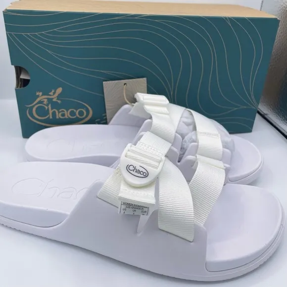 Chaco chillos white comfortable adjustable strap sandals women Size 8W