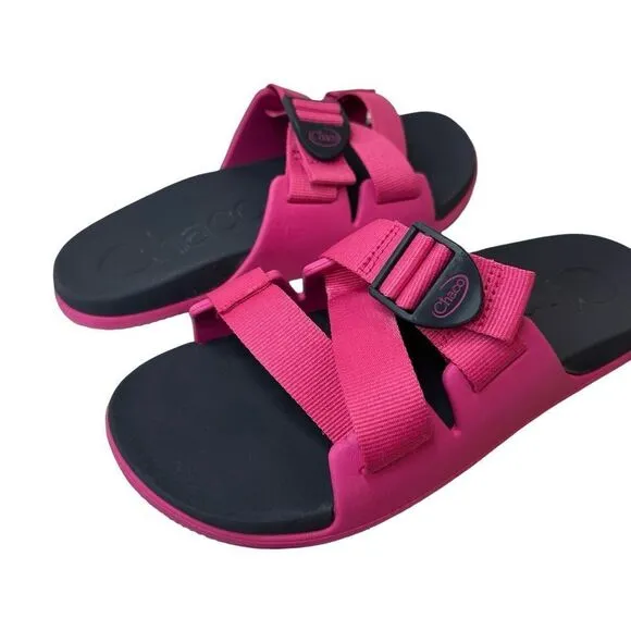Chaco Womens Chillos Slide Sandal- Magenta Pink Size 8