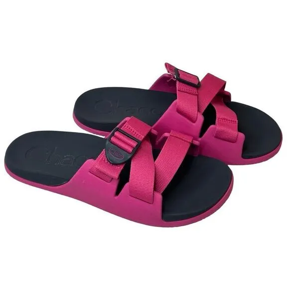 Chaco Womens Chillos Slide Sandal- Magenta Pink Size 8