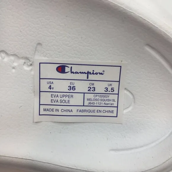 Champion Kid Meloso Squish Slides Slipon Sandal Shoe CP102003Y White Blue Size 4