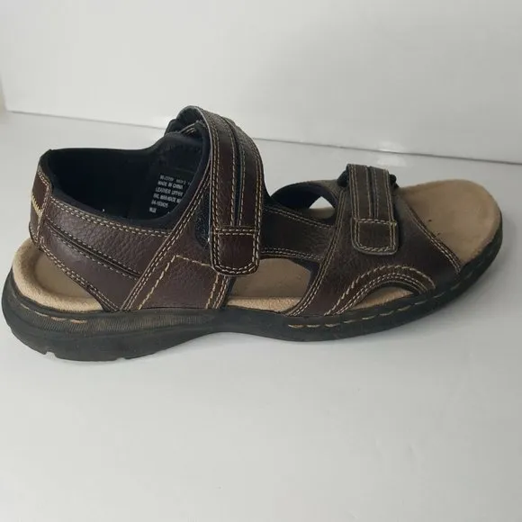 Chaps Mens Leather Sandals Fairfax Briar Brown US Mens 10M  96-23199