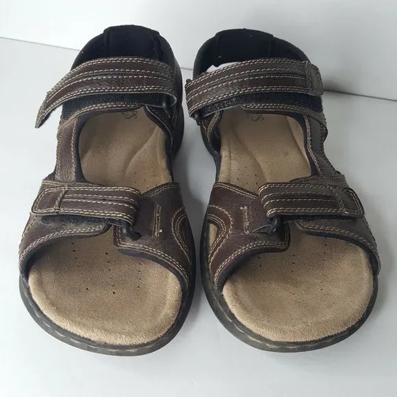Chaps Mens Leather Sandals Fairfax Briar Brown US Mens 10M  96-23199